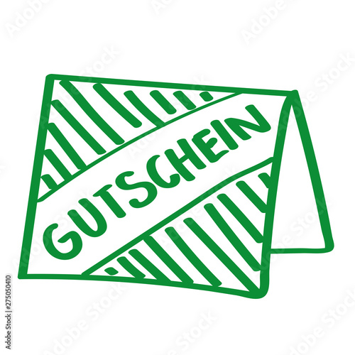 Handgezeichnete Gutschein-Karte in grün