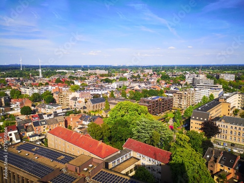Hasselt city center skyline during summer
