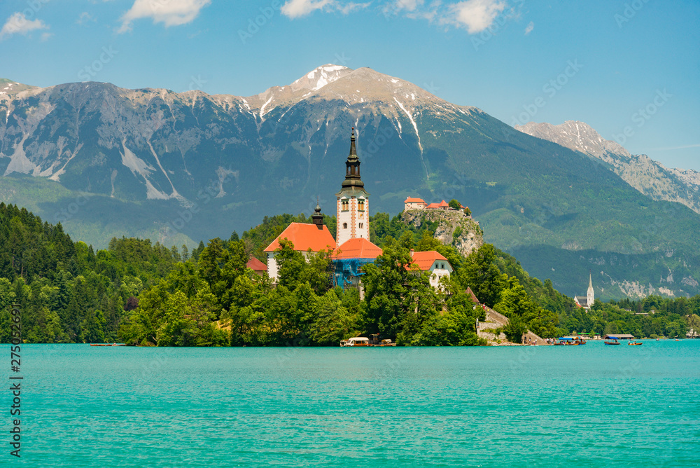gorgeous Lake Bled in Slovenia at summer time June