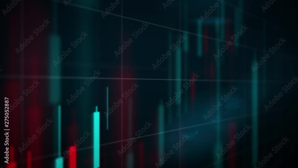 Digital Candlestick Stock Chart 3D View Digital Candlestick Stock Chart 3D View