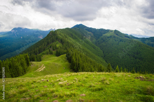 storm clouds over a mountain landscape. Romanian Carpathians