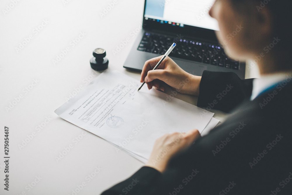 inspector to stamp on a document inspector to stamp on a document