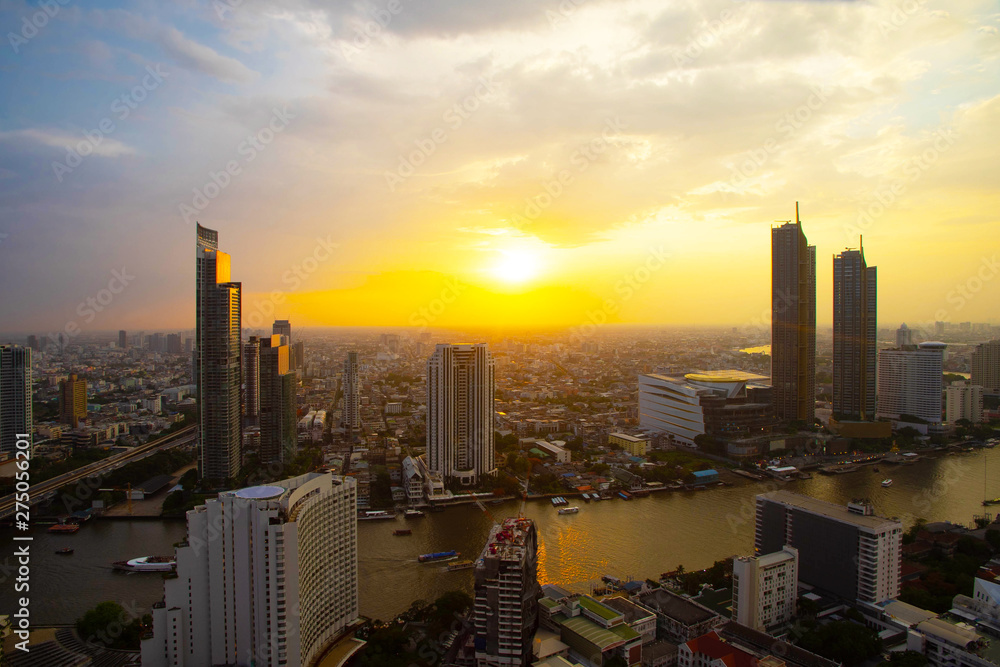 Bangkok Thailand skyline sunset
