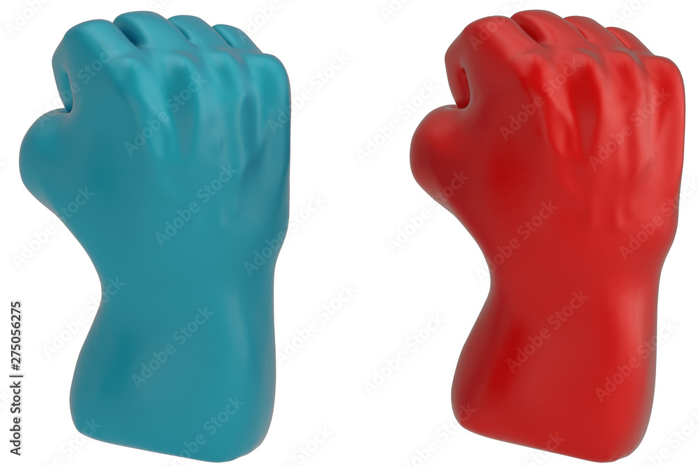 3D punching fists isolated on white background 3D illustration. 3D punching fists isolated on white background 3D illustration.