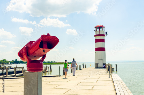 The famous Lighthouse of Podersdorf, Lake Neusiedl