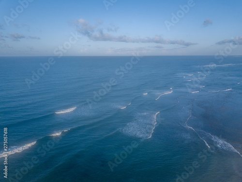 Drone picture of waves on the Indian ocean.