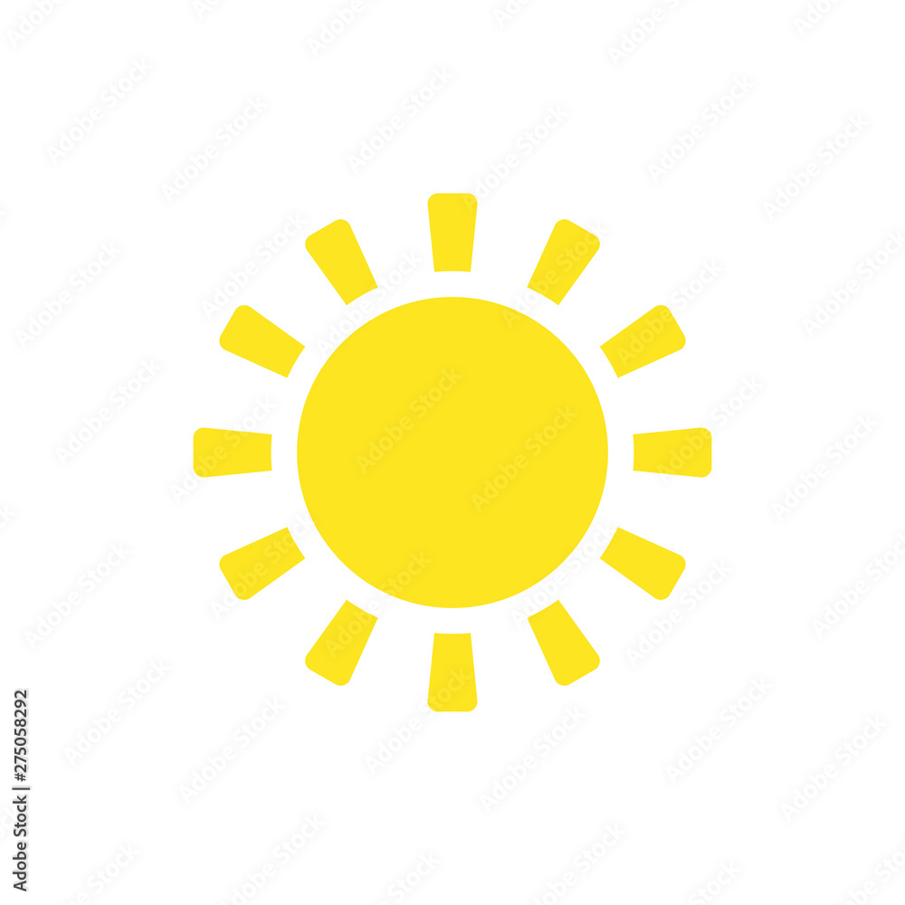 Weather forecast  icon of sun isolated on white background. Weather symbol  in modern style. For web site design and mobile apps. Vector illustration