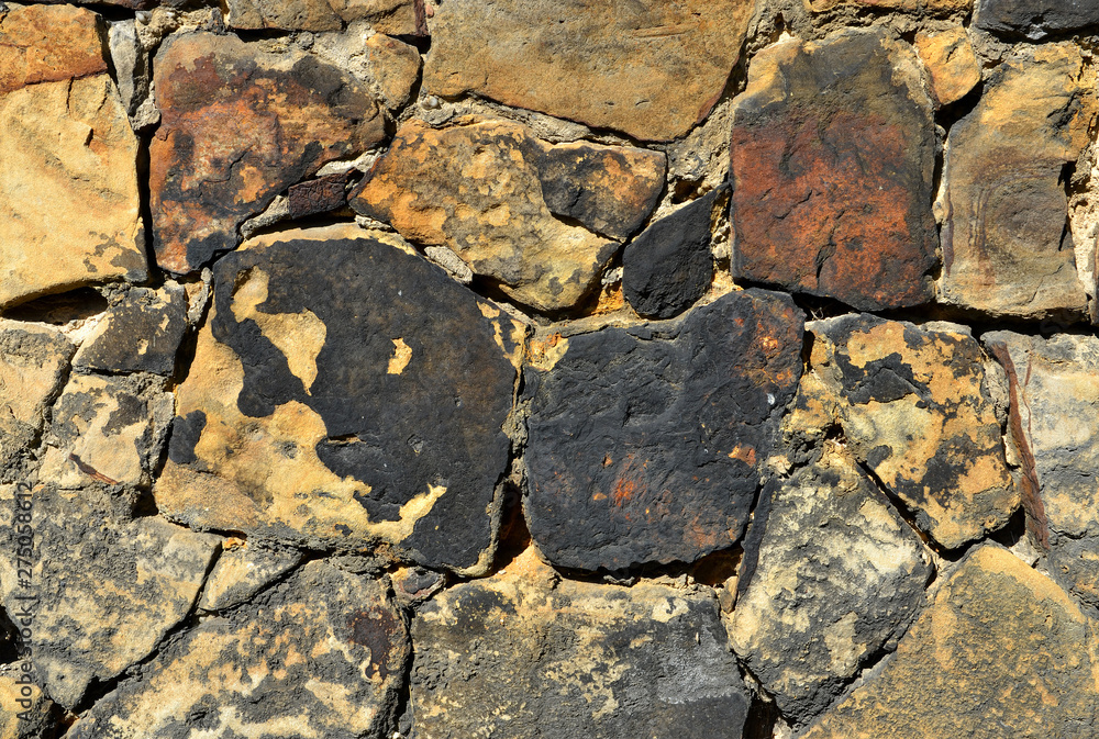Fototapeta premium Texture and surface of wall by stone.