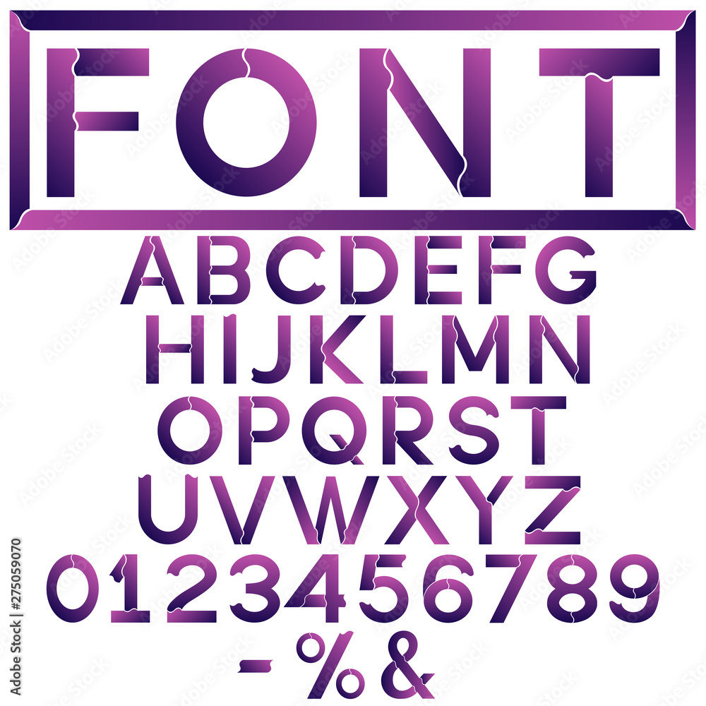 Creative modern alphabet, numbers and symbols. Minimalist style fonts set. Vector illustration