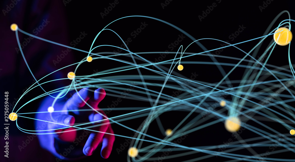 Abstract technology geometric and data Abstract technology geometric and data