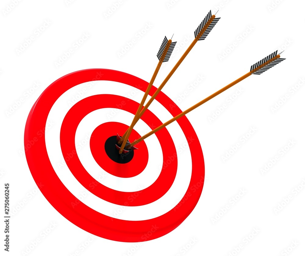 Target with three arrow in center. Business concept.