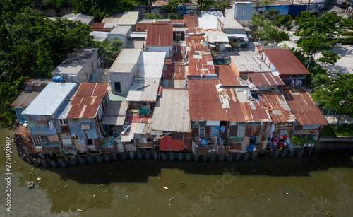 Architecture, Ho Chi Minh City, Saigon, Vietnam, aerial, boats, canal, district 4, district 7, drone, flying, freighter, kenh te, panorama, quan 7, view, houses, waterfront buildings, old buildings, i photo