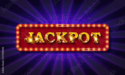 Shining retro sign Jackpot banner