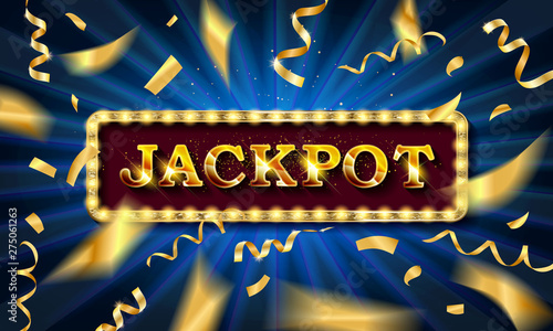 Shining retro sign Jackpot banner illuminated