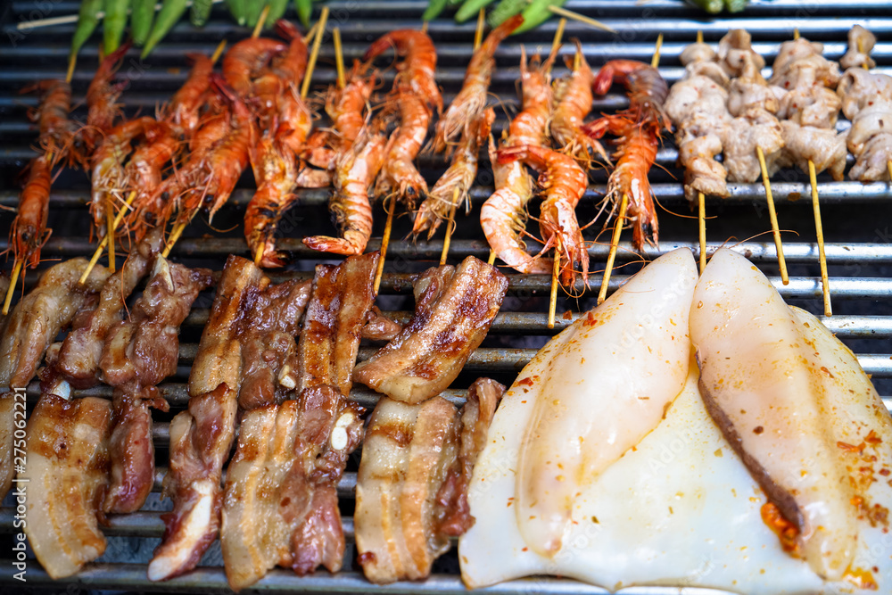 Vietnam grilled mix food and seafood party Vietnam grilled mix food and seafood party