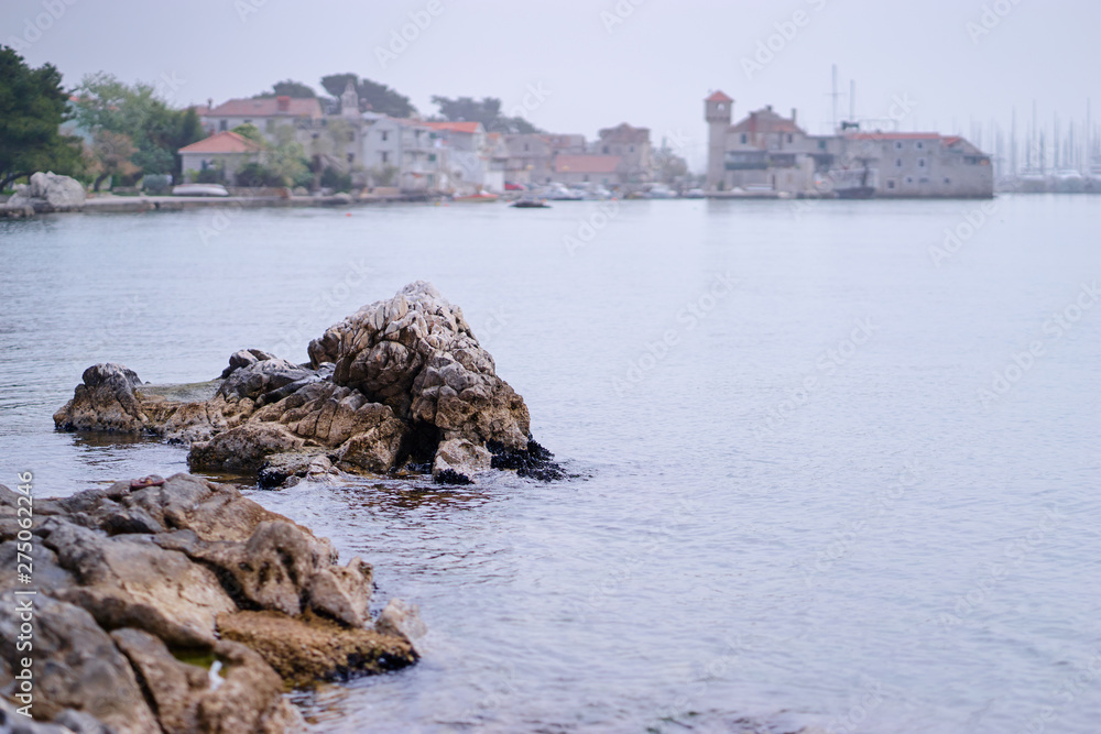 Kastel Gomilica, coast in Dalmatia, Croatia. A famous tourist destination on the Adriatic sea.