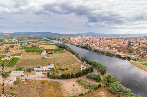 View of Mora D'Ebre, Catalonia, Spain. Drone aerial photo