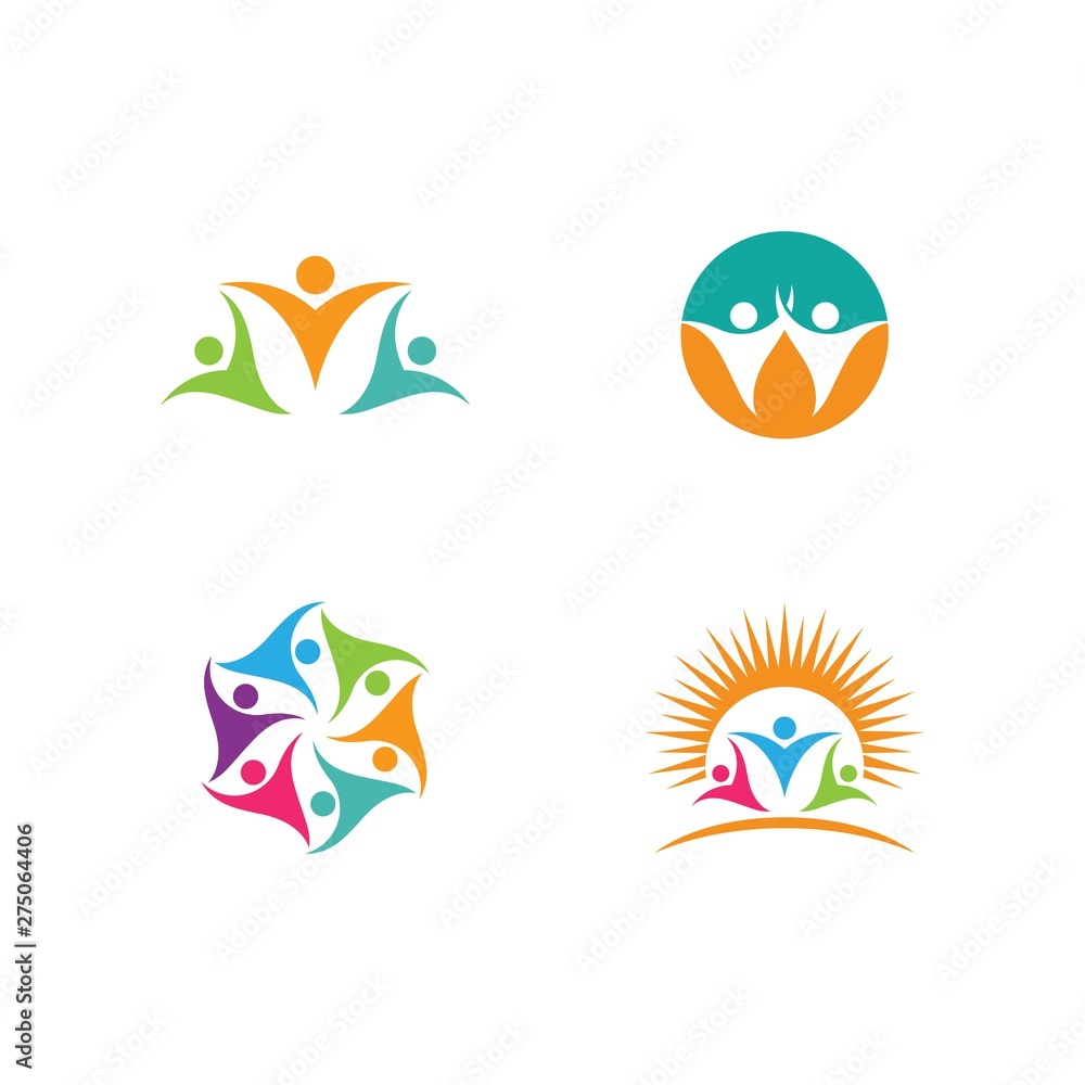Obraz premium community care Logo template