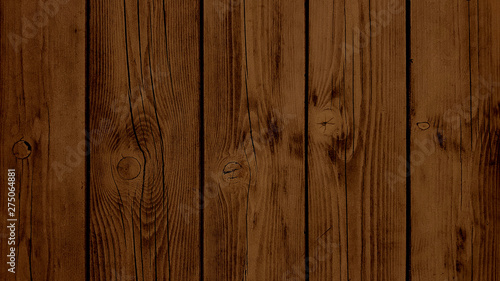 Top view of background brown wooden planks board texture.
