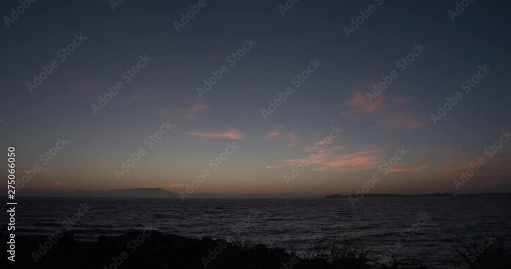 San Francisco Bay sunset timelapse with clouds and water from Berkeley Marina San Francisco Bay sunset timelapse with clouds and water from Berkeley Marina