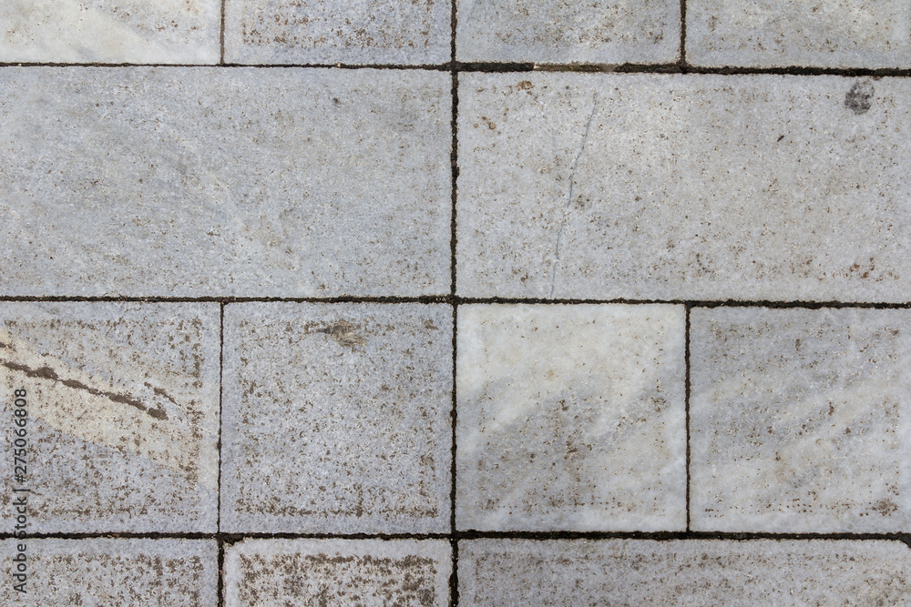 Naklejka premium Concrete tile texture. City pavement background. Abstract stone brick pattern. Street sidewalk texture.