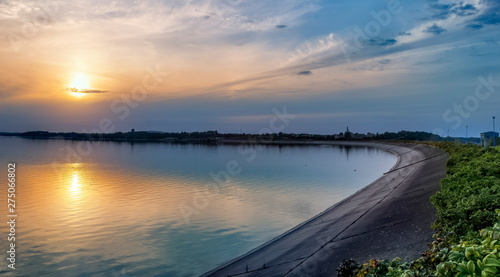 Beautiful lake Mietkow in Southern Poland near Wroclaw