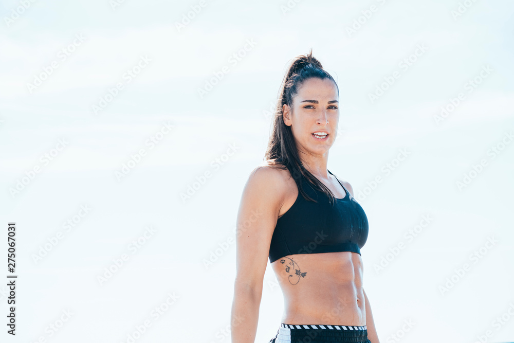 Portrait of one woman sportsmen