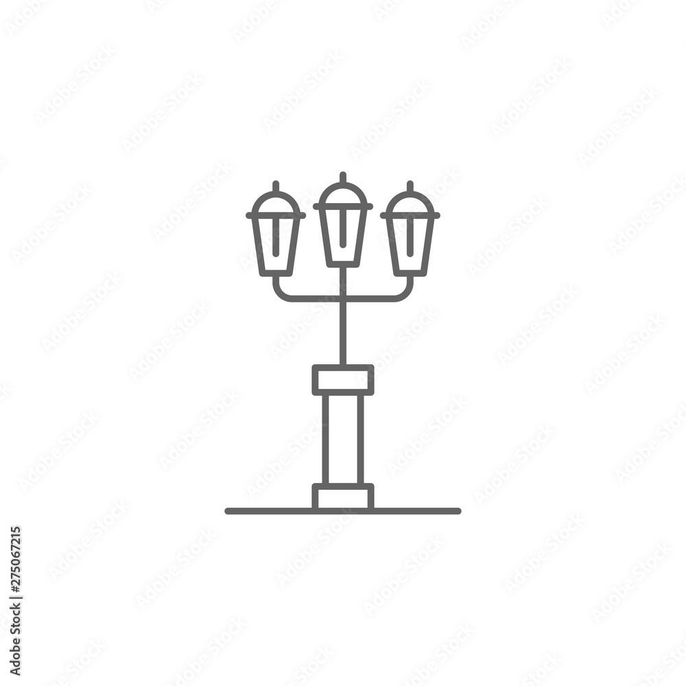 Fototapeta premium Light, pole icon. Element of Paris icon. Thin line icon for website design and development, app development