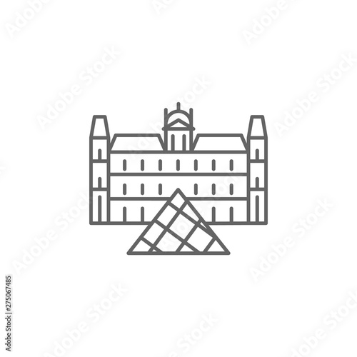 Louvre, Paris icon. Element of Paris icon. Thin line icon for website design and development, app development