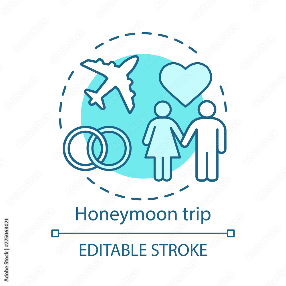 Honeymoon trip concept icon Honeymoon trip concept icon
