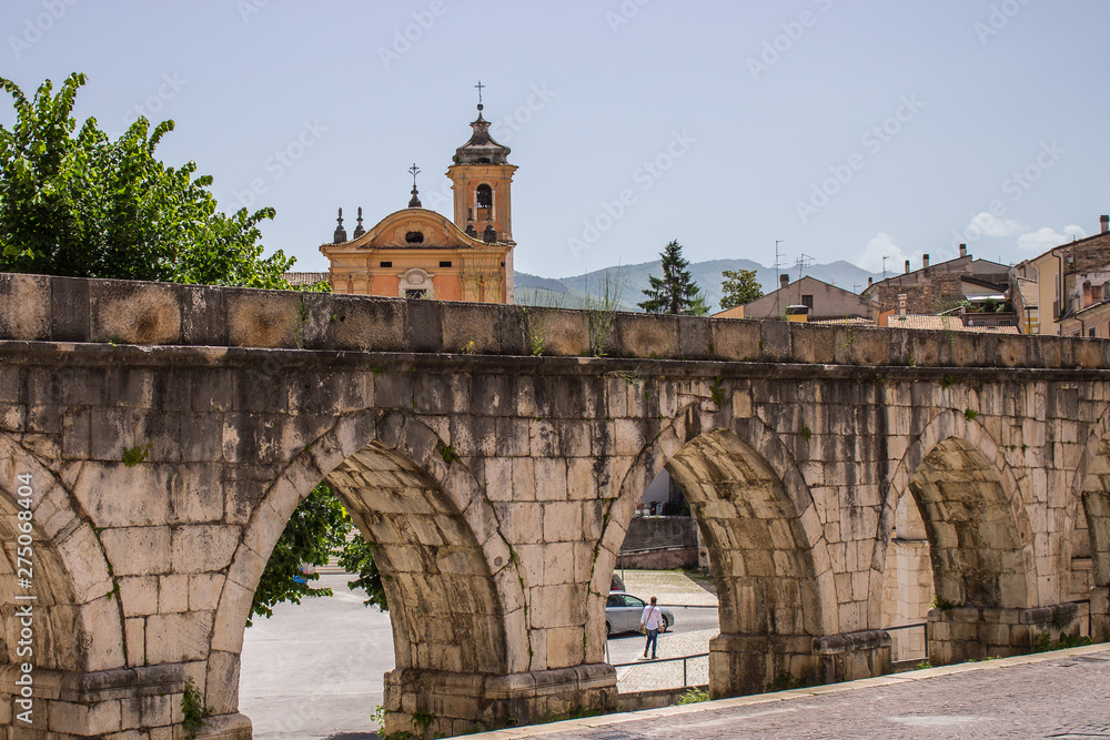 The medieval Aqueduct of Sulmona, built near Piazza Garibaldi