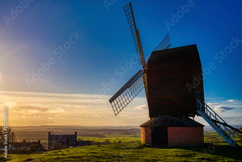 Windmill at Brill in Buckinghamshire at sunset photo