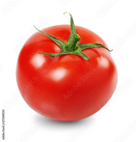 fresh red tomato, cut out.