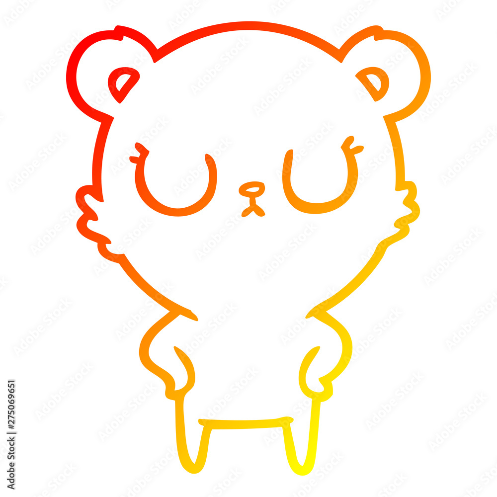 warm gradient line drawing peaceful cartoon bear warm gradient line drawing peaceful cartoon bear