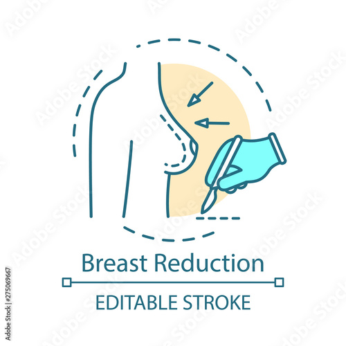 Breast reduction concept icon