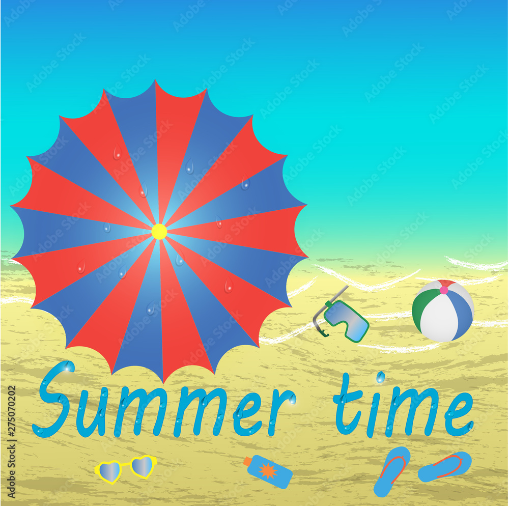 summer accessories on sea background summer accessories on sea background