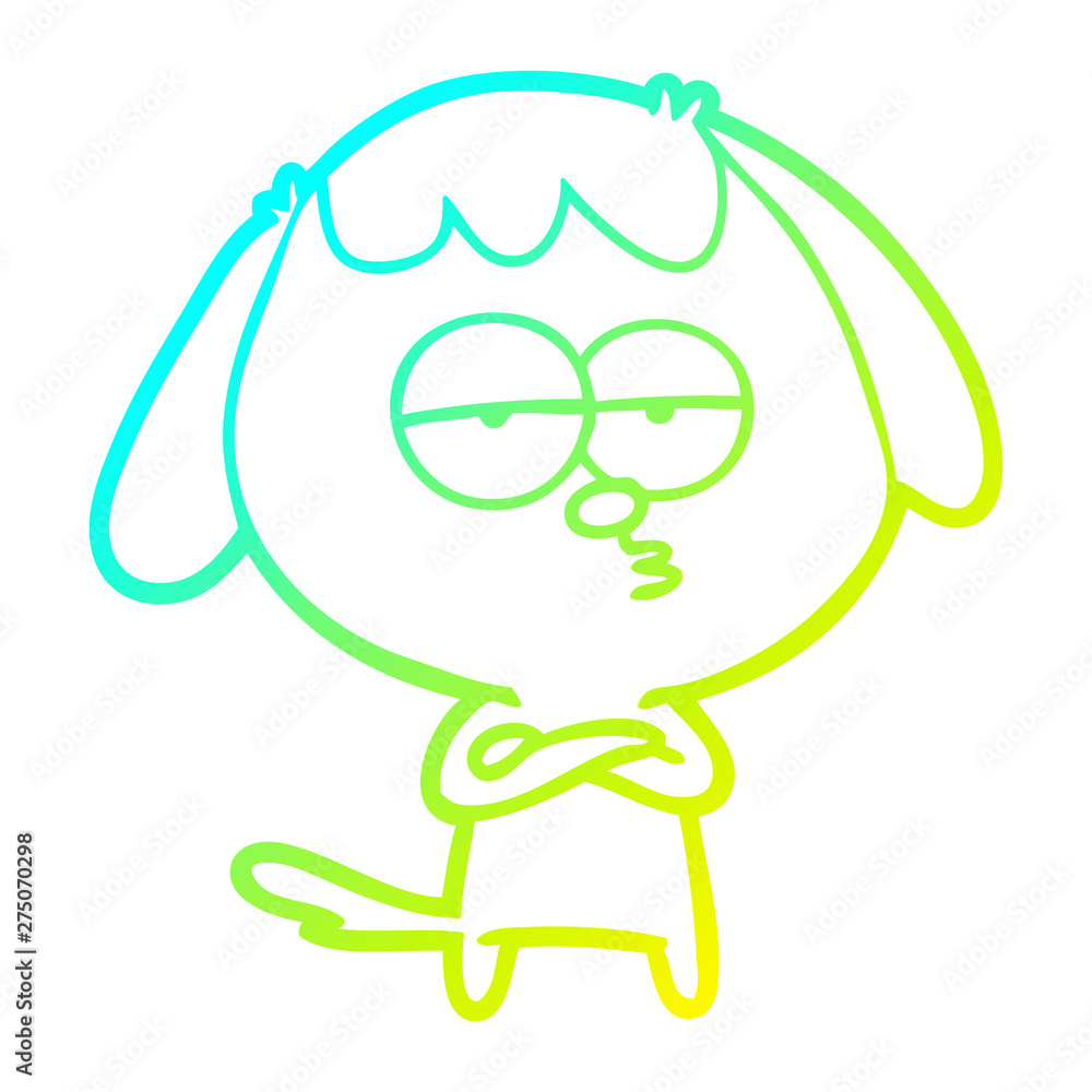 cold gradient line drawing cartoon bored dog cold gradient line drawing cartoon bored dog