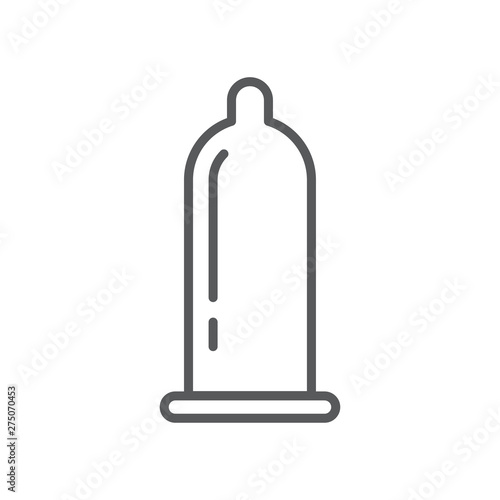 Condom line icon. Minimalist icon isolated on white background. Condom simple silhouette.