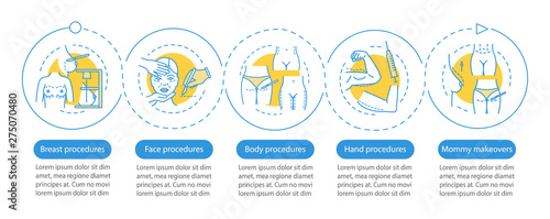 Plastic surgery center vector infographic template
