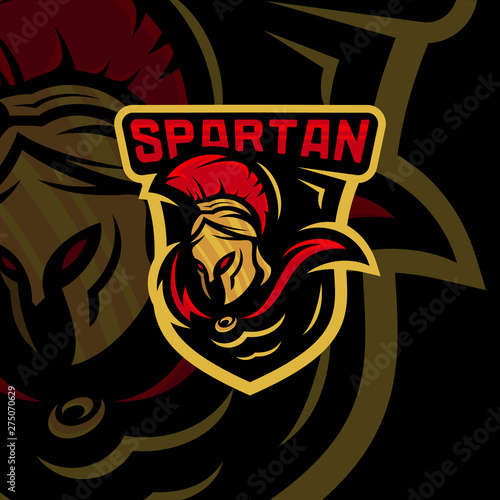 Spartan Logo Vector Template. Modern logo esport team. Emblem logo