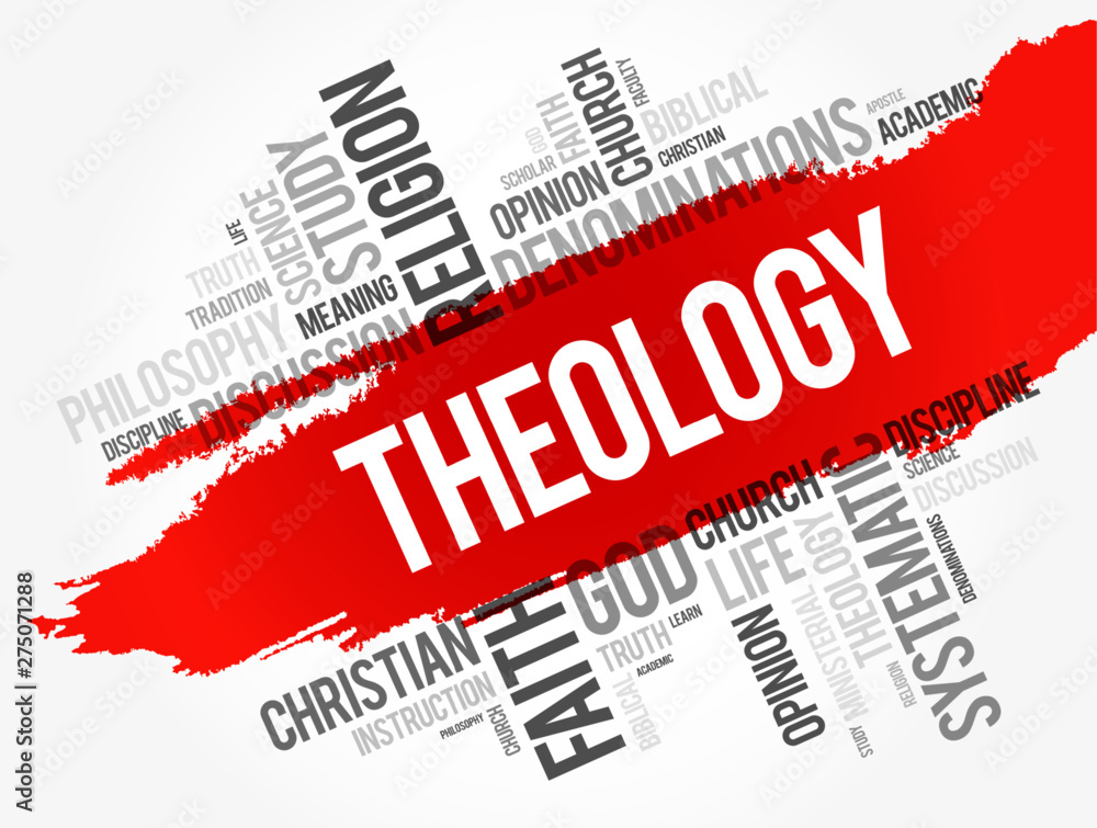 Theology word cloud collage, religion concept background
