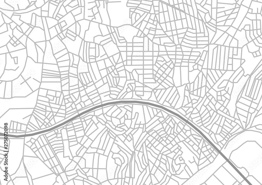Vector abstract city map in black and white