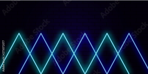 neon abstract triangles blue background