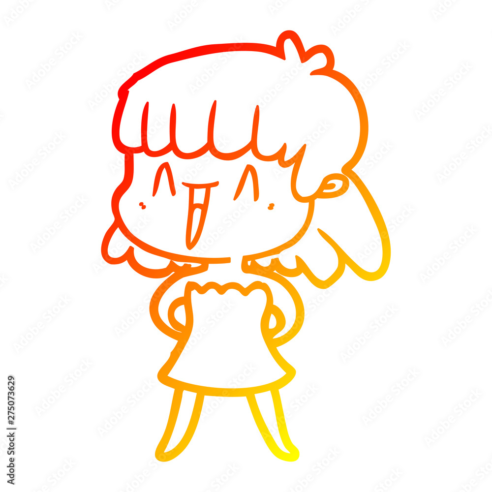 warm gradient line drawing cartoon woman warm gradient line drawing cartoon woman