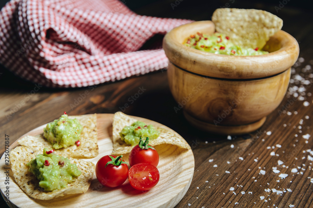 healthy guacamole avocado served with nachos healthy guacamole avocado served with nachos