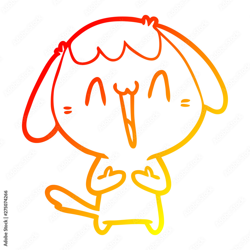warm gradient line drawing cute cartoon dog warm gradient line drawing cute cartoon dog
