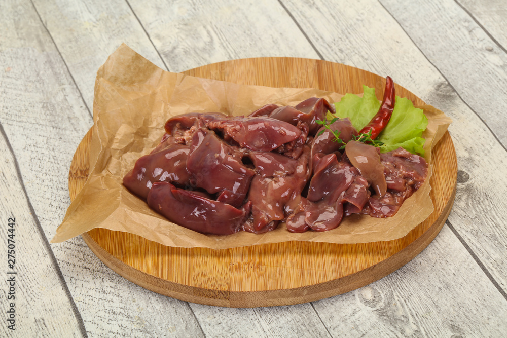 Raw chicken liver ready for cooking Raw chicken liver ready for cooking