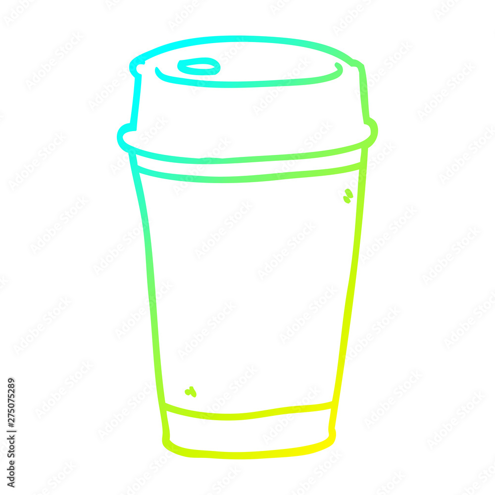 cold gradient line drawing cartoon take out coffee cold gradient line drawing cartoon take out coffee