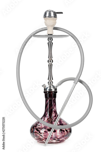 Modern hookah isolated on white background.