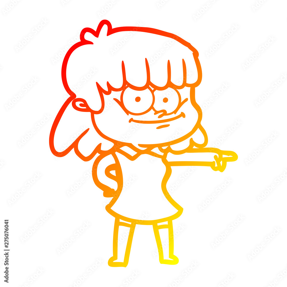 warm gradient line drawing cartoon girl smiling warm gradient line drawing cartoon girl smiling